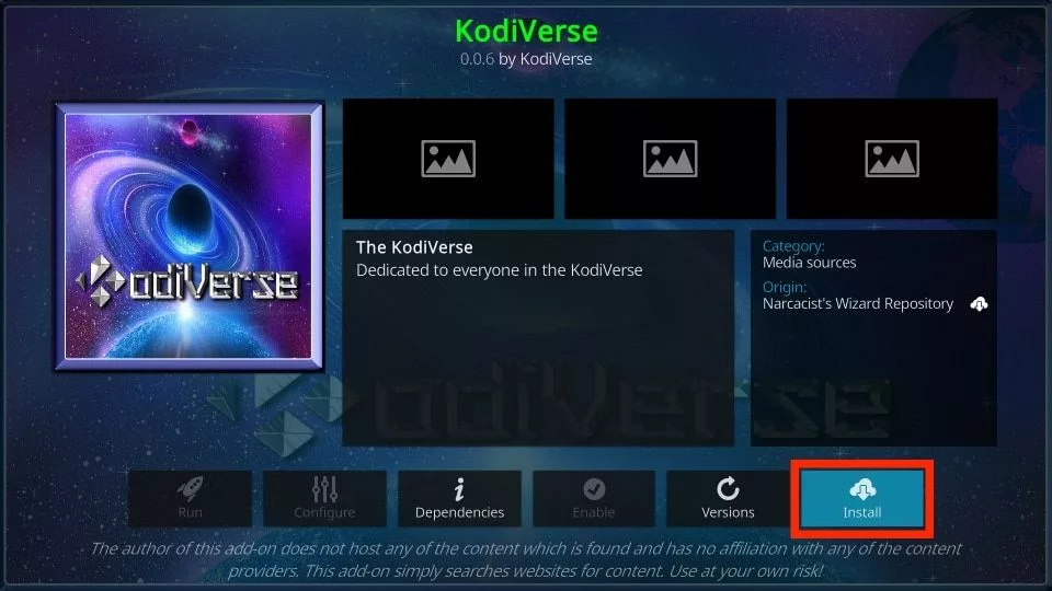 how to install kodiverse kodi addon 