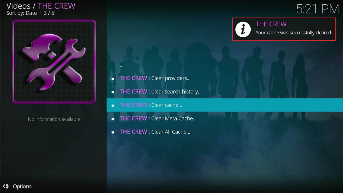 cache cleared successfully