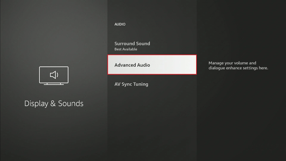 select advanced audio