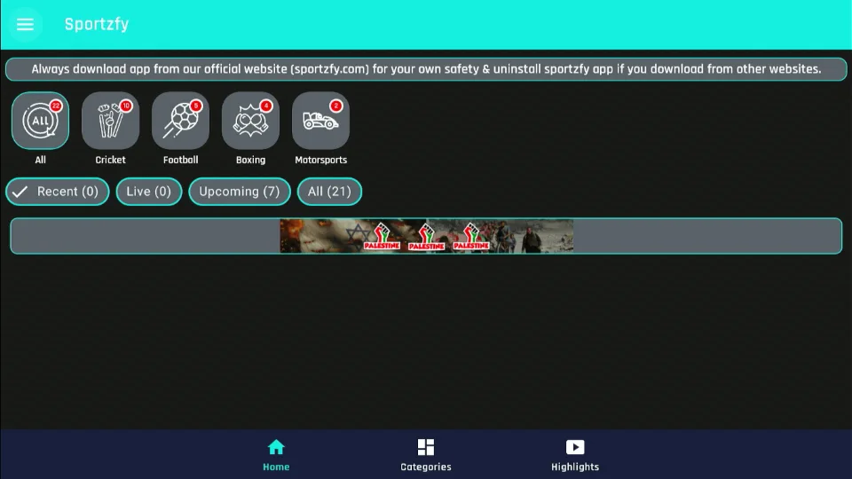 sportzfy home page